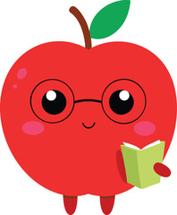 Fototapeta premium red apple with a worm