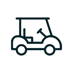 Golf Cart Line Icon Vector. Sport Transport Vehicle