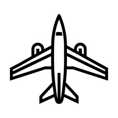 Airplane Line Icon Vector. Air Travel Flight Symbol