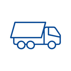  Dump Truck Line Icon Vector. Construction Vehicle
