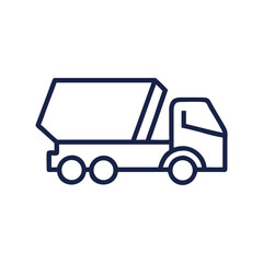  Dump Truck Line Icon Vector. Construction Vehicle