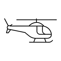 Obraz premium Helicopter Aircraft Aviation Vector Icon Line Art