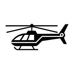 Helicopter Aircraft Aviation Vector Icon Silhouette