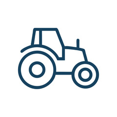 Farm Tractor Line Icon Vector. Agriculture Vehicle