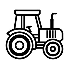 Farm Tractor Line Icon Vector. Agriculture Vehicle