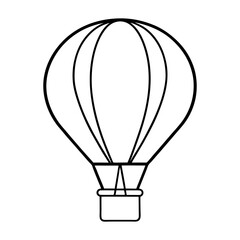  Hot Air Balloon Line Icon Vector. Sky Transport