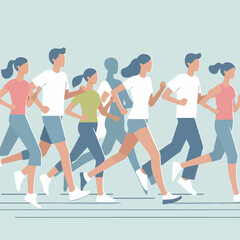 Naklejka premium vector image of a person doing running exercise