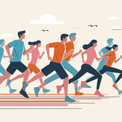 vector image of a person doing running exercise