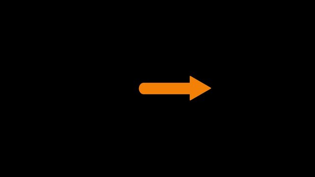 Arrows, direct symbol pointing, set on green screen and black on white alpha matte. 2D animation in 4K. Right or next directional black arrows on white background