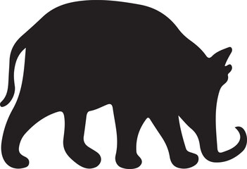 silhouette of elephant silhouette vector white background design