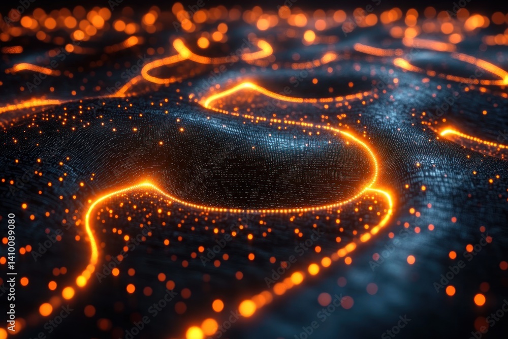 Poster abstract glowing lines on a textured surface