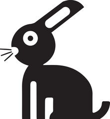 funny cartoon rabbit black and white rabbit vector