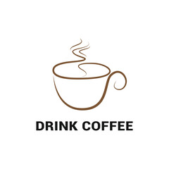 coffee cup simple logo design creative idea