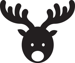 deer with a big nose vector design illustration black an white 
