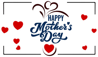 Happy Mothers Day, pink flower calligraphy poster. Vector chamomile blossom decoration for Mother's day or sale shopping special offer banner. Best Mom ever greeting card © E-SS