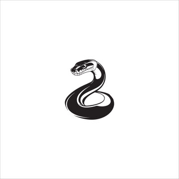 snake drawing, graphics, black and white, minimalism
