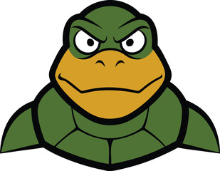 turtle head mascot logo vector art illustration