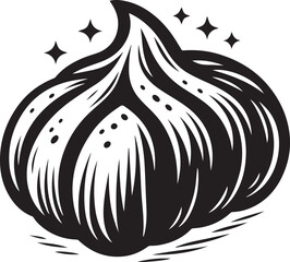 Silhouette vector of crispy garlic bread slices with herbs, perfect for bakery menus, side dishes, and food design elements.