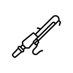 Simple Curling Iron Icon Outline Style For Hair Styling And Beauty