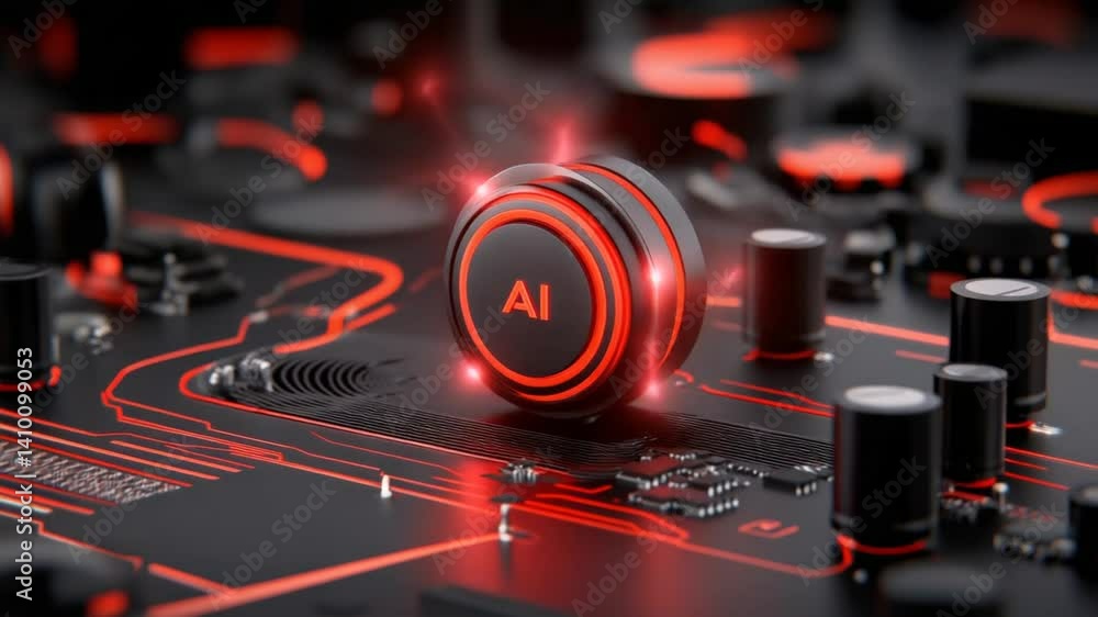 Poster ai innovation: a futuristic image showcases an 