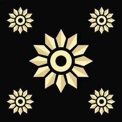 aesthetic wallpaper with floral patterns on a black background