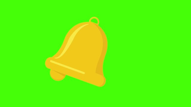 bell ringing animated icon symbol bell ringing 4k looping croma green screen