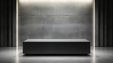 Obraz premium Minimalist Concrete Interior with a Dark Display Platform