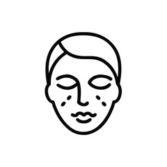 Acne Treatment Face Line Icon Skin Problems And Skincare Illustration