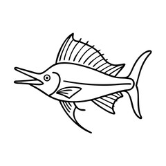 sailfish icon, sailfish vector illustration-simple illustration of sailfish, perfect for sailfish logos and icons