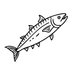 king mackerel icon, king mackerel vector illustration-simple illustration of king mackerel, perfect for king mackerel logos and icons