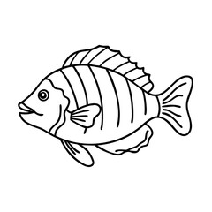 sheepshead icon, sheepshead vector illustration-simple illustration of sheepshead, perfect for sheepshead logos and icons