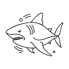 bull shark icon, bull shark vector illustration-simple illustration of bull shark, perfect for bull shark logos and icons