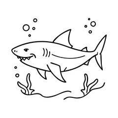 bull shark icon, bull shark vector illustration-simple illustration of bull shark, perfect for bull shark logos and icons