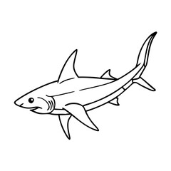 thresher shark icon, thresher shark vector illustration-simple illustration of thresher shark, perfect for thresher shark logos and icons