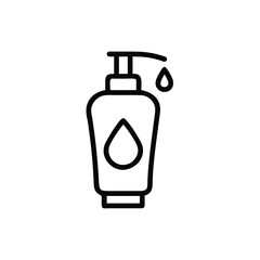 Fototapeta premium Dispenser Bottle Outline Icon For Soap Gel Shampoo Product Package Design