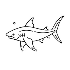 thresher shark icon, thresher shark vector illustration-simple illustration of thresher shark, perfect for thresher shark logos and icons