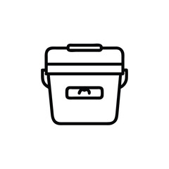 Simple Outline Icon Of A Cooler With Handle Isolated On White