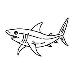 mako shark icon, mako shark vector illustration-simple illustration of mako shark, perfect for mako shark logos and icons