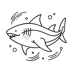 great white shark icon, great white shark vector illustration-simple illustration of great white shark, perfect for great white shark logos and icons