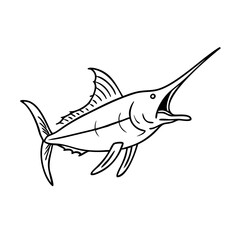 blue marlin icon, blue marlin vector illustration-simple illustration of blue marlin, perfect for blue marlin logos and icons
