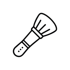 Makeup Brush Icon Beauty Accessory Black Line Illustration Isolated On White