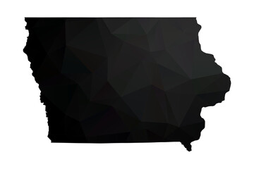 Abstract Polygon - Low Poly Color Black Iowa map. Vector Illustration eps10.	
