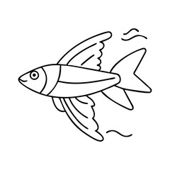 flying fish icon, flying fish vector illustration-simple illustration of flying fish, perfect for flying fish logos and icons