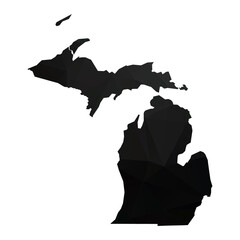 Abstract Polygon - Low Poly Color Black Michigan map. Vector Illustration eps10.	
