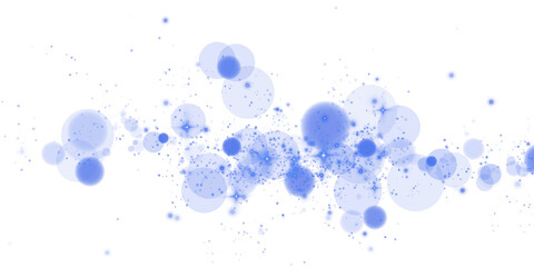 A captivating blue bokeh effect with glowing orbs and soft sparkles on a transparent backdrop, creating enchantment