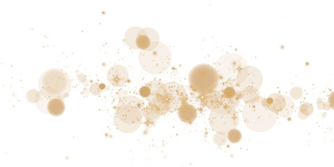 Soft glowing orbs and sparkles create a dreamy bokeh effect in beige tones on a transparent background.