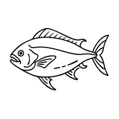 jack crevalle icon, jack crevalle vector illustration-simple illustration of jack crevalle, perfect for jack crevalle logos and icons