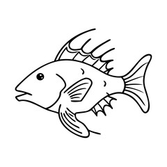 hogfish icon, hogfish vector illustration-simple illustration of hogfish, perfect for hogfish logos and icons