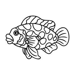 mandarin fish icon, mandarin fish vector illustration-simple illustration of mandarin fish, perfect for mandarin fish logos and icons