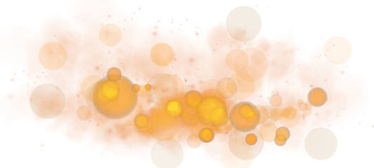 This is a vibrant and dynamic composition showcasing glowing orbs and soft sparkles in beautiful orange and yellow hues